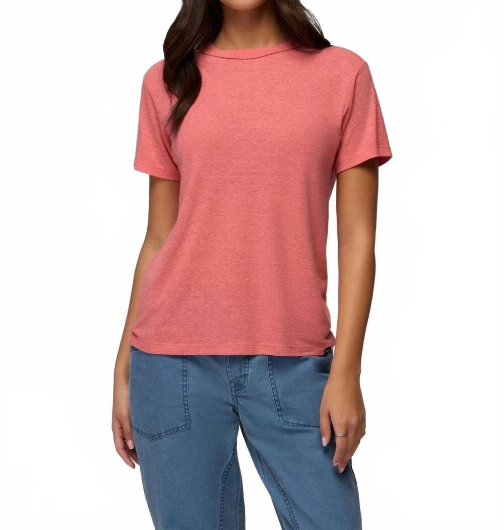 NEW PRANA cozy up short sleeve crew tee in guava